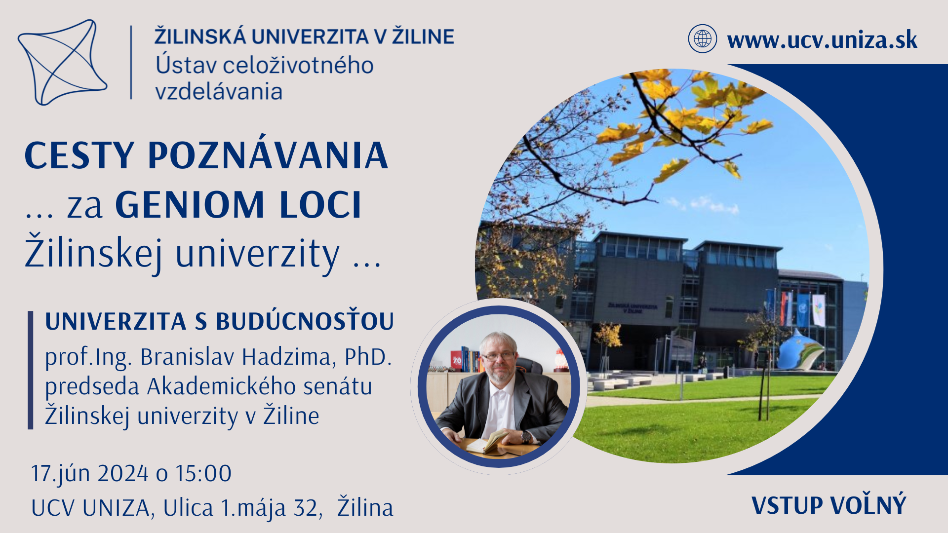 15022024 u3v uniza pozvanka na cesty poznavania za geniom loci zilinskej univerzity